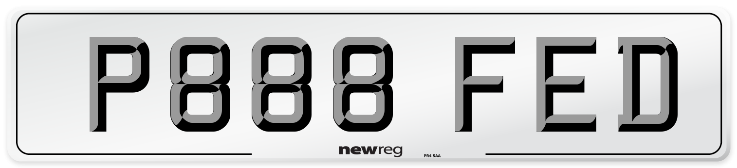 P888 FED Number Plate from New Reg
